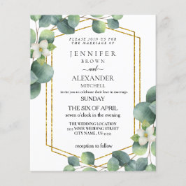 Budget Weddenschap Invite Rustic foliage eucalyptu Flyer