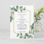 Budget Weddenschap Invite Rustic foliage eucalyptu Kaart (Staand voorkant)