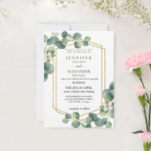 Budget Weddenschap Invite Rustic foliage eucalyptu