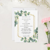 Budget Weddenschap Invite Rustic foliage eucalyptu Kaart