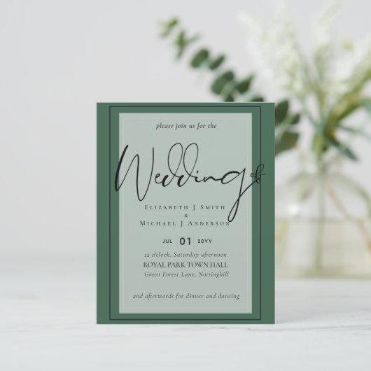 BUDGET Weddenschap Kleuren Groene Sage Olive Uitno (Staand voorkant)