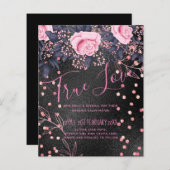 Budget Weddenschap Metallic look Rosegold Pink Flo (Voorkant / Achterkant)