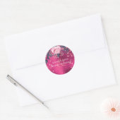 Budget Weddenschap Metallic look Rosegold Pink Flo Ronde Sticker (Envelop)