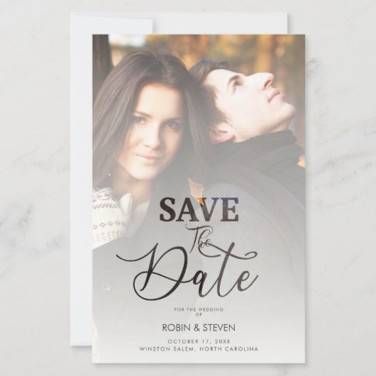 Budget Weddenschap Modern Vellum Effect Custom Pho (Voorkant)