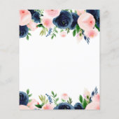 Budget Weddenschap Navy Blue Blush Pink Floral (Achterkant)