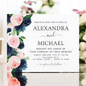 Budget Weddenschap Navy Blue Blush Pink Floral