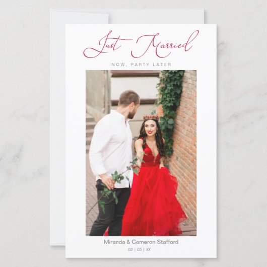 Budget Weddenschap Net getrouwd Elopement Foto  (Voorkant)