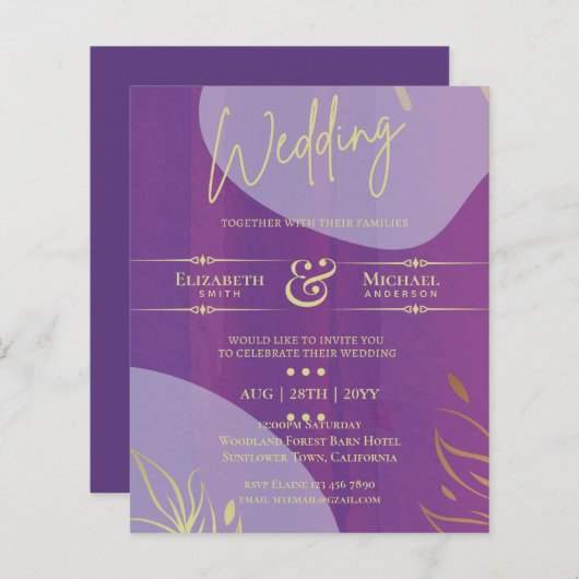 BUDGET Weddenschap Noite lavender Paars Gold (Voorkant / Achterkant)