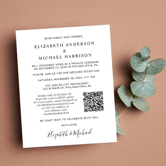 Budget Weddenschap Ontvangst Foto QR Code Uitnodig