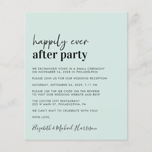 Budget Weddenschap Opvang QR Code Munt Uitnodiging (Voorkant)