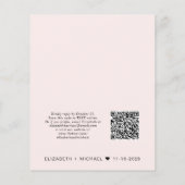 Budget Weddenschap Opvang QR Code Roze Uitnodiging (Achterkant)