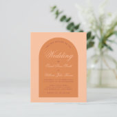 Budget Weddenschap Oranje Arch Calligraphy Invitat (Staand voorkant)