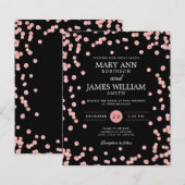 Budget Weddenschap Roos Gold Glitter Black Uitnodi (Voorkant / Achterkant)