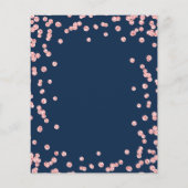 Budget Weddenschap Roos Gold Glitter Navy Invite (Achterkant)