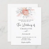 Budget Weddenschap roos goud floral elegant Silver (Voorkant / Achterkant)