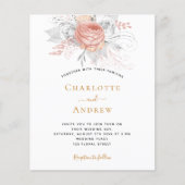 Budget Weddenschap roos goud floral elegant Silver (Voorkant)