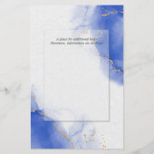 Budget Weddenschap Royal Blue Gold Abstract Marble (Achterkant)
