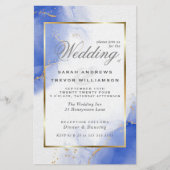 Budget Weddenschap Royal Blue Gold Abstract Marble (Voorkant)