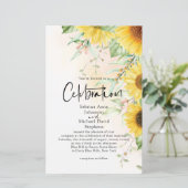 Budget Weddenschap Rustic Golden Yellow Sunflower (Staand voorkant)