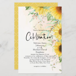 Budget Weddenschap Rustic Golden Yellow Sunflower