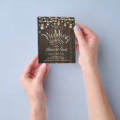 Budget Weddenschap - Rustic Wood & Lichten Flyer (Hand)