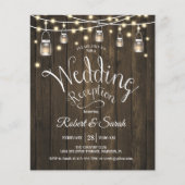 Budget Weddenschap - Rustic Wood & Lichten Flyer (Voorkant)
