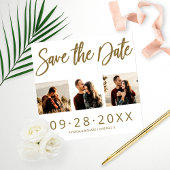 Budget Weddenschap Save the Date 3 Photo Collage Foto Afdruk