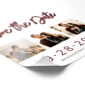 Budget Weddenschap Save the Date 3 Photo Collage Foto Afdruk (Hoek)