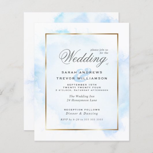 Budget Weddenschap Sky Blue Waterverf Wash (Voorkant / Achterkant)