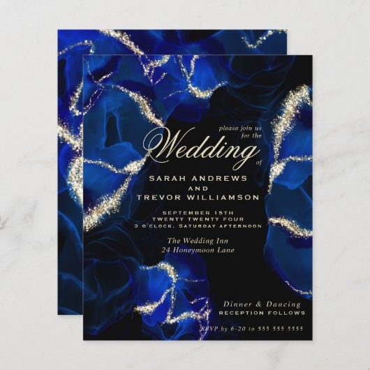 Budget Weddenschap Stunning Royal Blue op zwart (Voorkant / Achterkant)