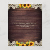 Budget Weddenschap Sunflower Wood Licht Ivory Lace (Achterkant)