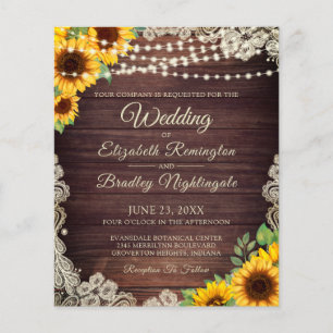 Budget Weddenschap Sunflower Wood Licht Ivory Lace