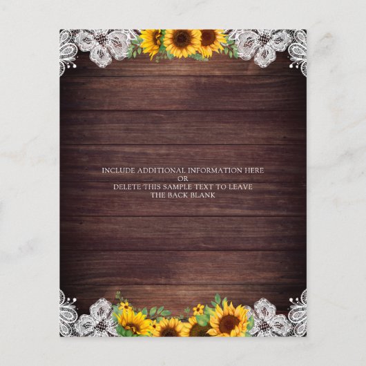 Budget Weddenschap Sunflower Wood String Lights La (Achterkant)