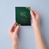 Budget Weddenschap Uitnodiging Emerald Green Gold  Flyer (Hand)