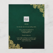 Budget Weddenschap Uitnodiging Emerald Green Gold  Flyer (Achterkant)