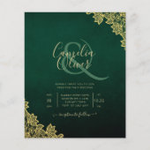 Budget Weddenschap Uitnodiging Emerald Green Gold  Flyer (Voorkant)