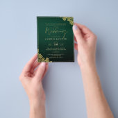 Budget Weddenschap Uitnodiging Emerald Green Gold  Flyer (Hand)