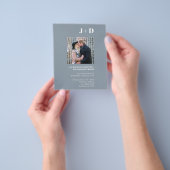 Budget Weddenschap Uitnodiging Modern Dusty Blue F Flyer (Hand)