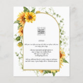 Budget Weddenschap Uitnodiging Rustic Sunflower Bo Flyer (Achterkant)
