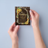 Budget Weddenschap Uitnodiging Rustic Sunflower La Flyer (Hand)