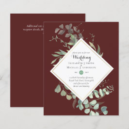 BUDGET Weddenschappen Invitaties Greenery Eucalypt