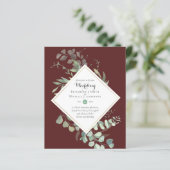 BUDGET Weddenschappen Invitaties Greenery Eucalypt (Staand voorkant)