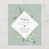 BUDGET Weddenschappen Invitaties Greenery Eucalypt (Voorkant)