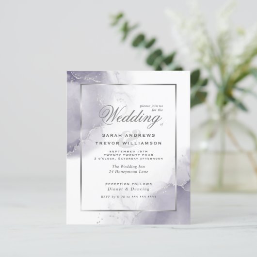 Budget Wedding Abstract Dusty Plum Silver (Staand voorkant)