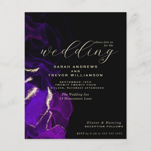 Budget Wedding Amethyst Paarse Alcohol Ink (Voorkant)