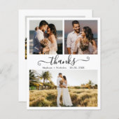 Budget Wedding Bedankt Script Photo Collage Kaart (Voorkant / Achterkant)