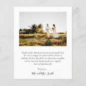 Budget Wedding Bedankt Script Photo Collage Kaart (Achterkant)