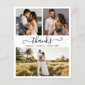 Budget Wedding Bedankt Script Photo Collage Kaart (Voorkant)