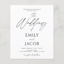 Budget Wedding Black White Script Typografie