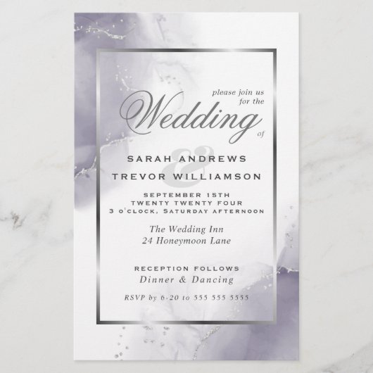 Budget Wedding Bleek Plum Silver Abstract (Voorkant)